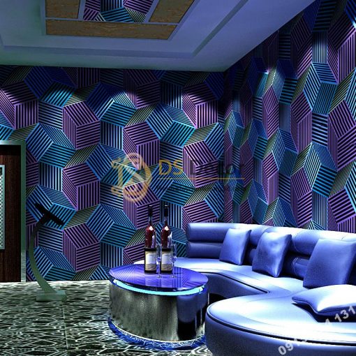 Giấy Dán Tường Quán Karaoke Hình Hộp 3 Chiều 3D201