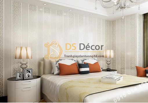 Giấy Dán Tường Sọc Dọc Kèm Hoa Văn Dập Nổi 3D101