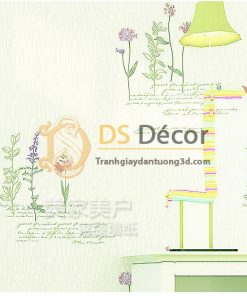 Giấy Dán Tường Vườn Hoa và Chữ 3D155