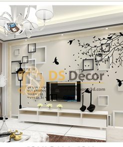 Tranh Dán Tường 3D|5D Họa Tiết Ô Vuông và Chim phong cách Hàn Quốc - 5D006