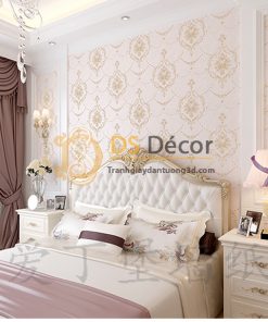 Giấy Dán Tường 3D Hoa Dập Nổi Kiểu Mỹ Damascus - 3D029