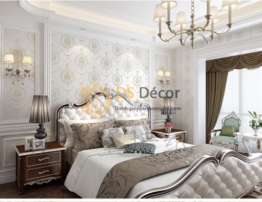 Giấy Dán Tường 3D Hoa Dập Nổi Kiểu Mỹ Damascus - 3D029