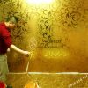 Giấy dán tường hoa lá cách điệu 3D296 dát vàng bạc
