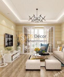 Giấy Dán Tường Sọc Ngang Hiện Đại 3D272